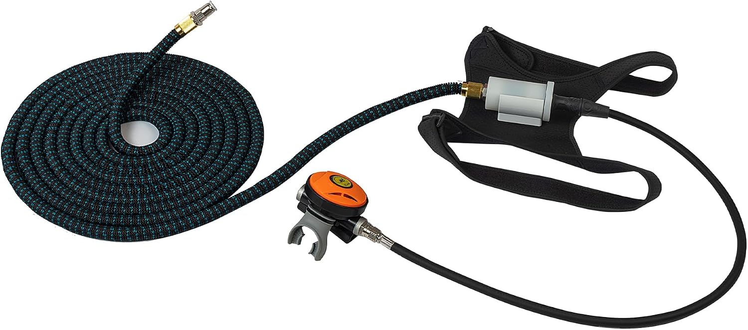 TUXING Diving Ventilator,Diving Without Tanks with Scuba BCD, Waterproof Portable Rechargeable Scuba Diving Tank,45 ft Hose & Scuba Breathing Regulator,Octopus Hookah with Mouthpiece