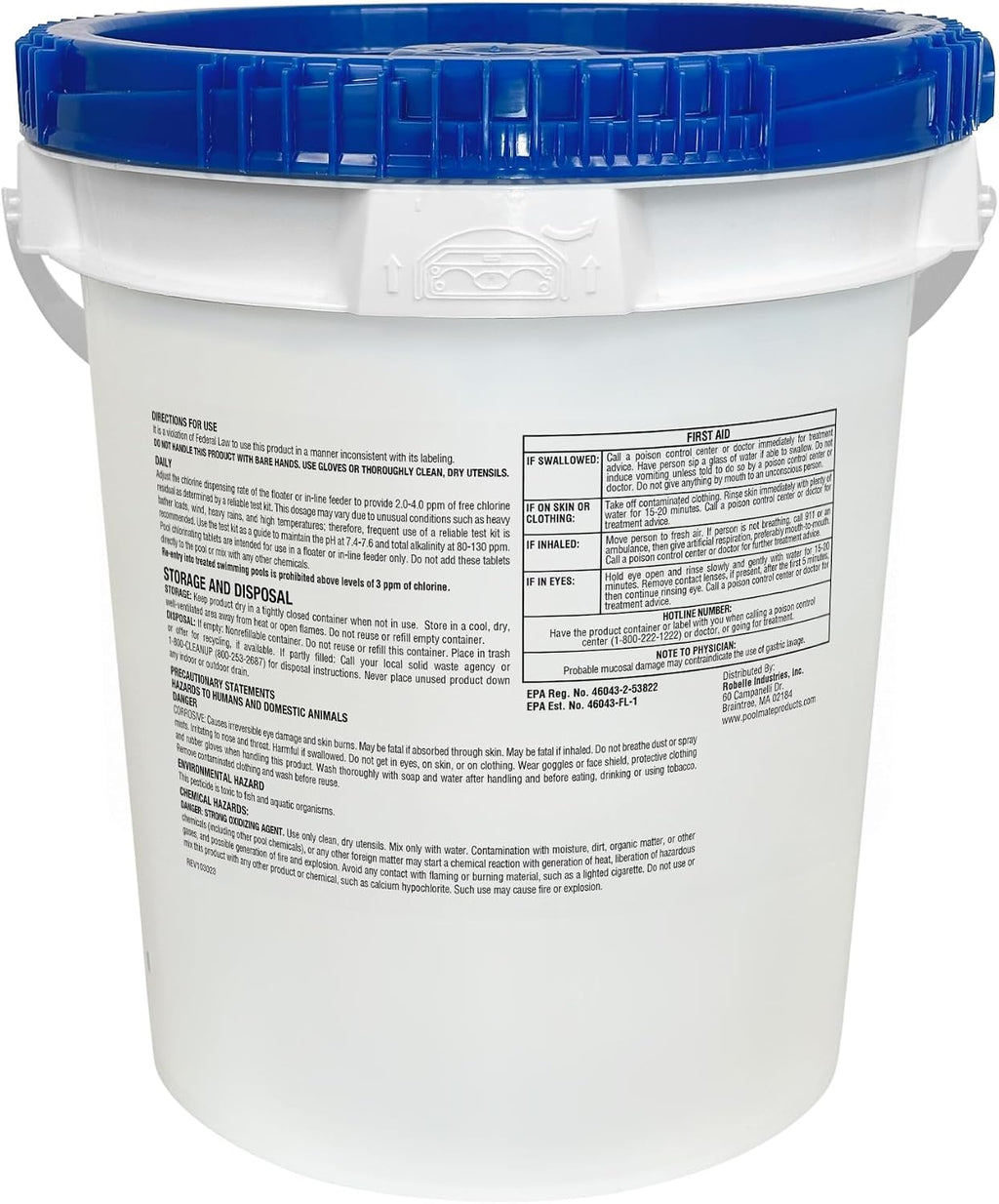 Pool Mate 35-Pounds All-In-1 Swimming Pool 3 Inch Chlorinating Tabs, Chlorine Tablets 3 Inch, Sanitizer, Clarifier, Stain Inhibitor, Algae Control, Descaler, Sunlight Protector All In One, Made In USA
