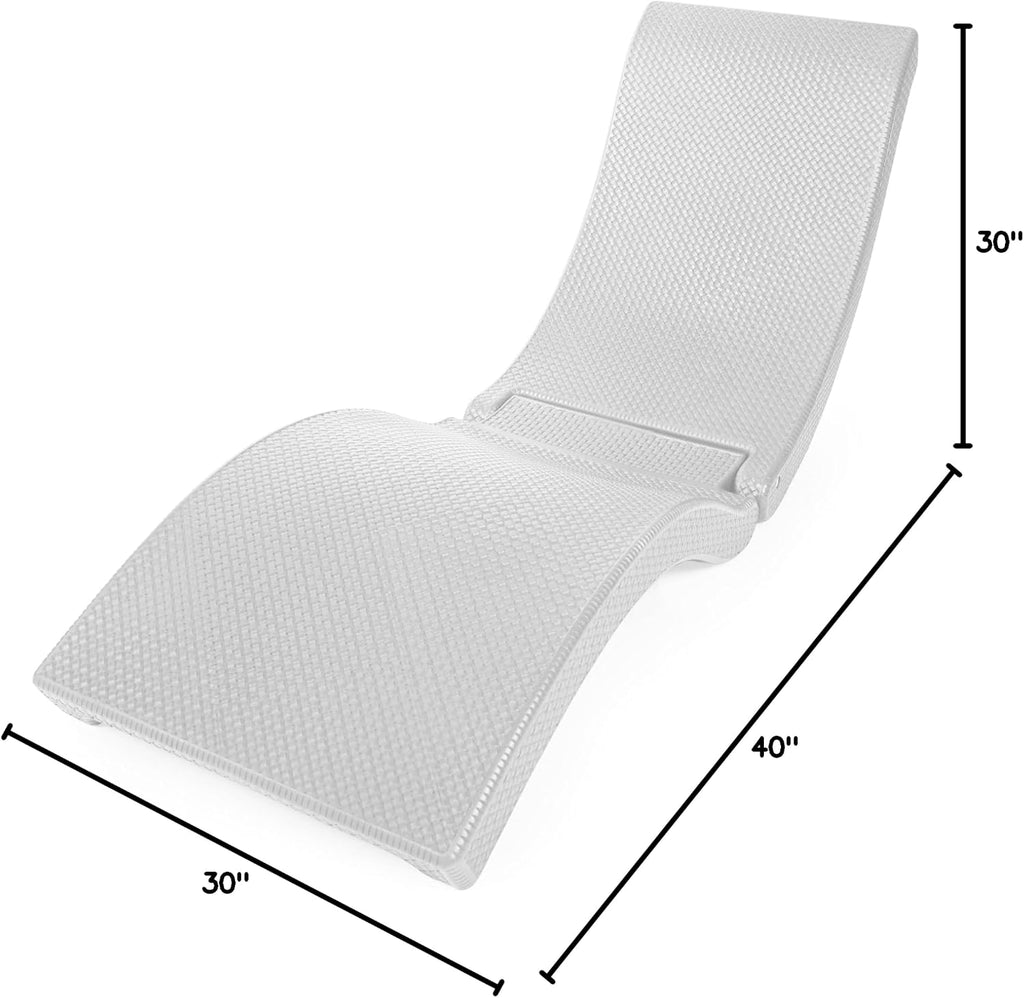 Robelle Premium Poolside Patio Chaise Lounge Chair, White