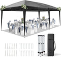 VINGLI 10x20 Pop Up Canopy Tent, Outdoor Tent Canopies Foldable Portable Canopies for Camping, Patio, Parties, EZ Up Gazebo Canopy with Carry Bag, Carpas para Patio (Black)