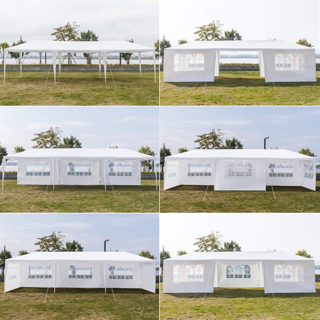 Outdoor Gazebo Canopy Wedding Party Tent Camping Shelter Commercial Instant Shelter Waterproof Tent with Removable Side Walls (Upgrade 10'x30' Seven Sides)