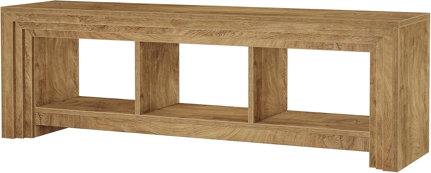 Tribesigns 63' TV Stand for TVs Up to 75 Inches, Farmhouse Entertainment Center with Open Storage, Media Console for Living Room, Oak