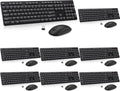 Wireless Keyboard and Mouse Combo, EDJO Silent Full Size Cordless USB Keyboard Mouse, 2.4GHz Lag-Free, Long Battery Life, for Computer, Laptop, PC, Chromebook, Windows (Black, 8 Pack)