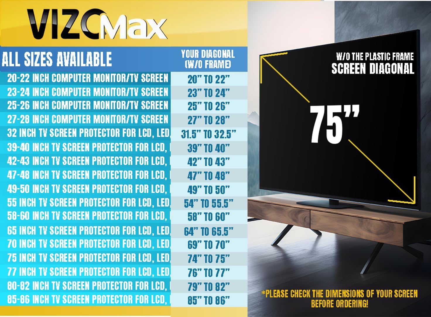 42-43 inch TV Screen Protector for LCD, LED, OLED & QLED 4K HDTV