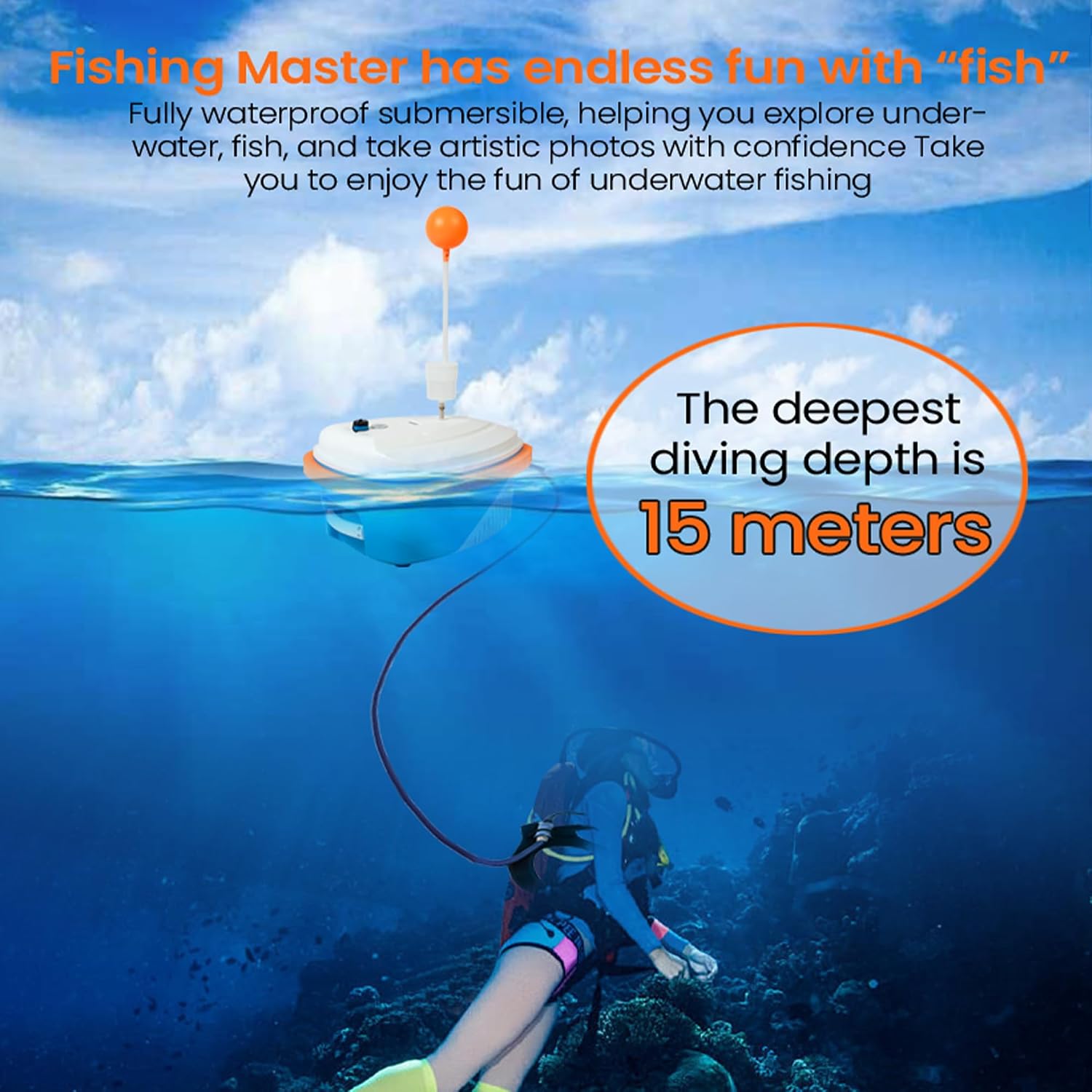 TUXING Diving Ventilator,Diving Without Tanks with Scuba BCD, Waterproof Portable Rechargeable Scuba Diving Tank,45 ft Hose & Scuba Breathing Regulator,Octopus Hookah with Mouthpiece