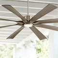 Possini Euro Design 70' Defender Modern Large Outdoor Ceiling Fan with LED Light Remote Control Brushed Nickel Weathered Oak Blades Dimmable Damp Rated for Patio Exterior Roof Porch Gazebo Barn