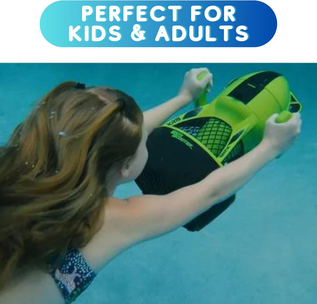 Underwater Sea Scooter for Kids & Adults, 12V Battery Powered Water Propeller with GoPro Mount, Electric Pool & Ocean Diving Scooter for Swimming up to 10 ft Deep