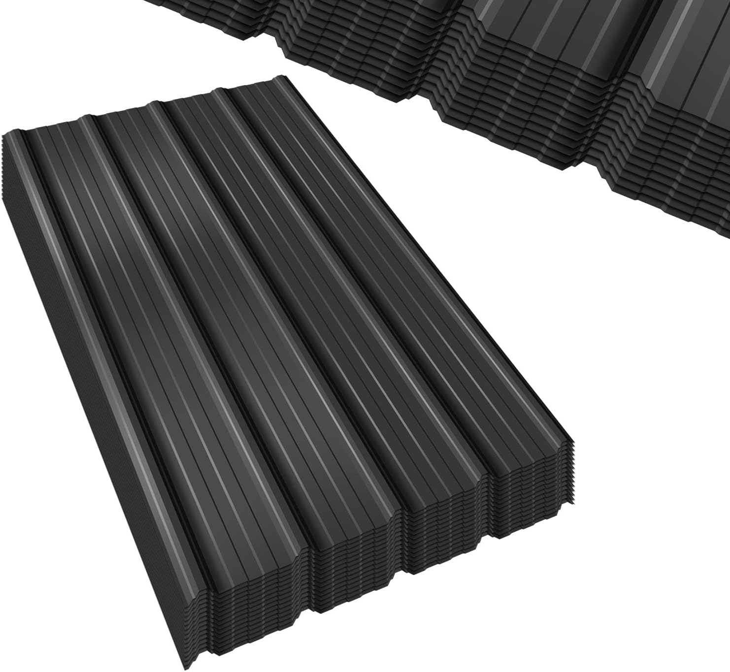 Extra-Wide Coverage Metal Roof Panels (62'x33') Corrugated Galvanized Steel with Screws Waterproof for Warehouse Industrial Shed Garage Patio Roofing 8 Pcs Gray