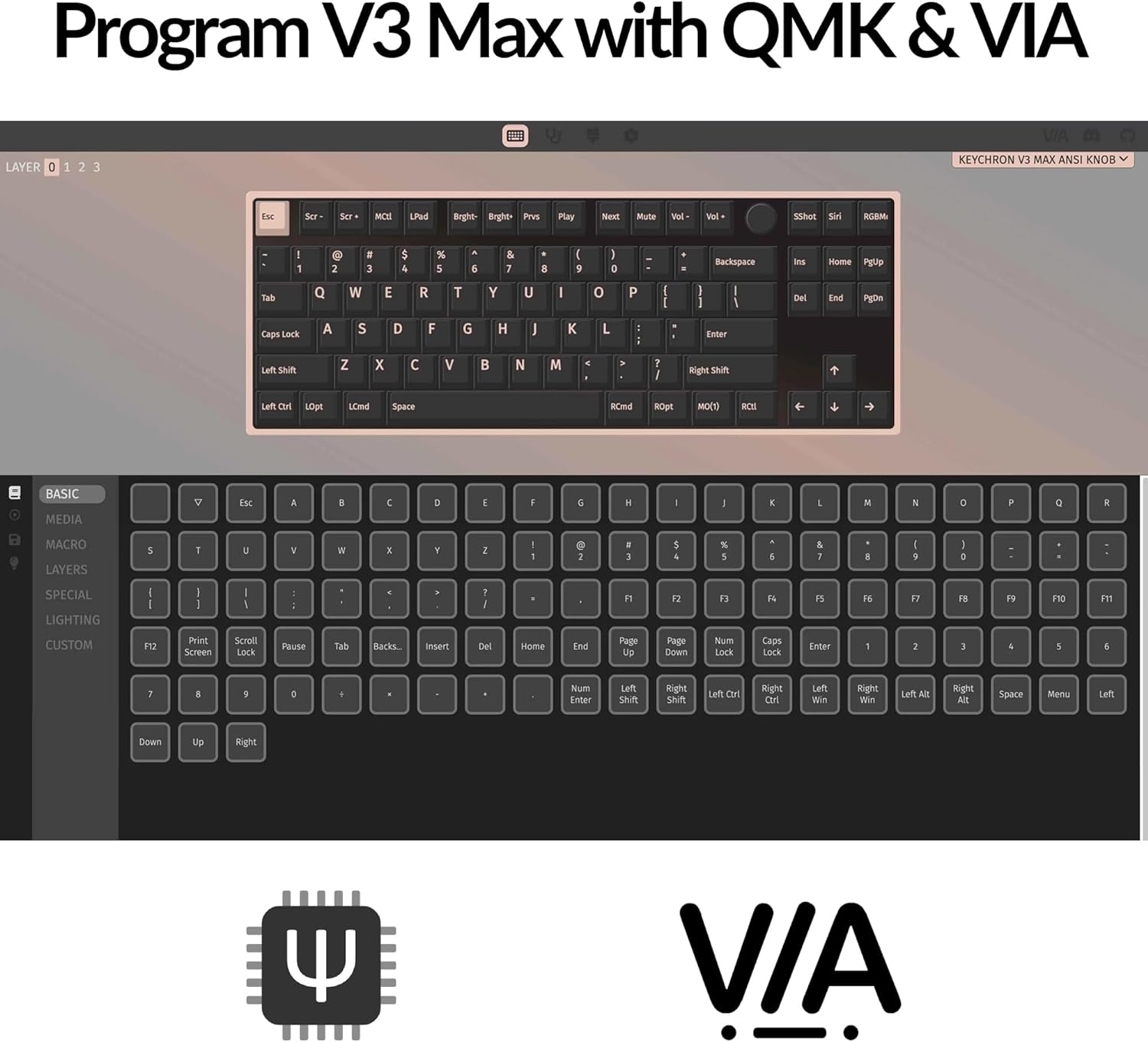 Keychron V3 Max TKL Wireless Mechanical Keyboard, QMK/VIA RGB Bluetooth/2.4 GHz/Wired, 87 Keys Hot-Swappable with Gateron Banana Switch, Compatible with Mac Windows Linux