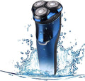 Electric Shaver, Rechargeable Electric Shaver with Pop-Up Trimmer, IPX7 Waterproof Shavers Rechargeable 3D Rotary Razor Shaver