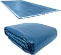 Pool Mate 14 x 28 ft Classic Blue Winter Pool Cover for Inground Pools, 5 ft Overlap (19 x 33 ft Cover Size), Solid 8 x 8 Scrim, 2.36 oz/yd2, 10-Year Warranty, Style: 351428RPM