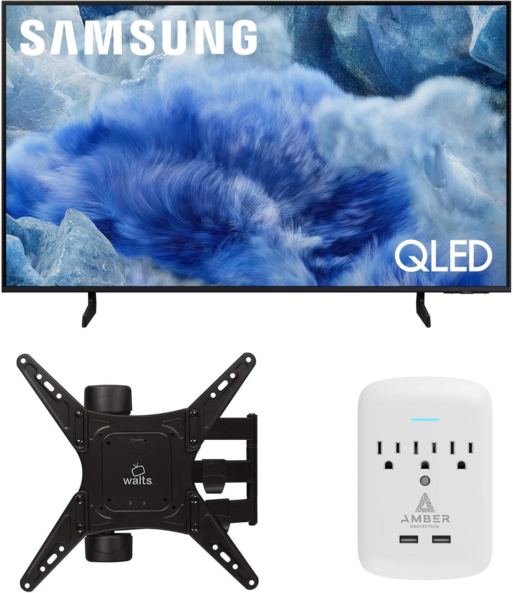 Samsung QN43Q8FAAFXZA 43 Inch Class QLED Q8F 4K Vision AI Smart TV with a Walts Medium Full Motion Mount for 32'-65' TVs and Amber Protection 3-Outlet-Surge Surge Protector (2025)