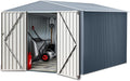 Outdoor Storage Shed 10 X 10 FT, Large Metal Storage Sheds, with Reinforced Sloping Roo, Door Lock, Waterproof, for Backyard, Garden Patio Lawn