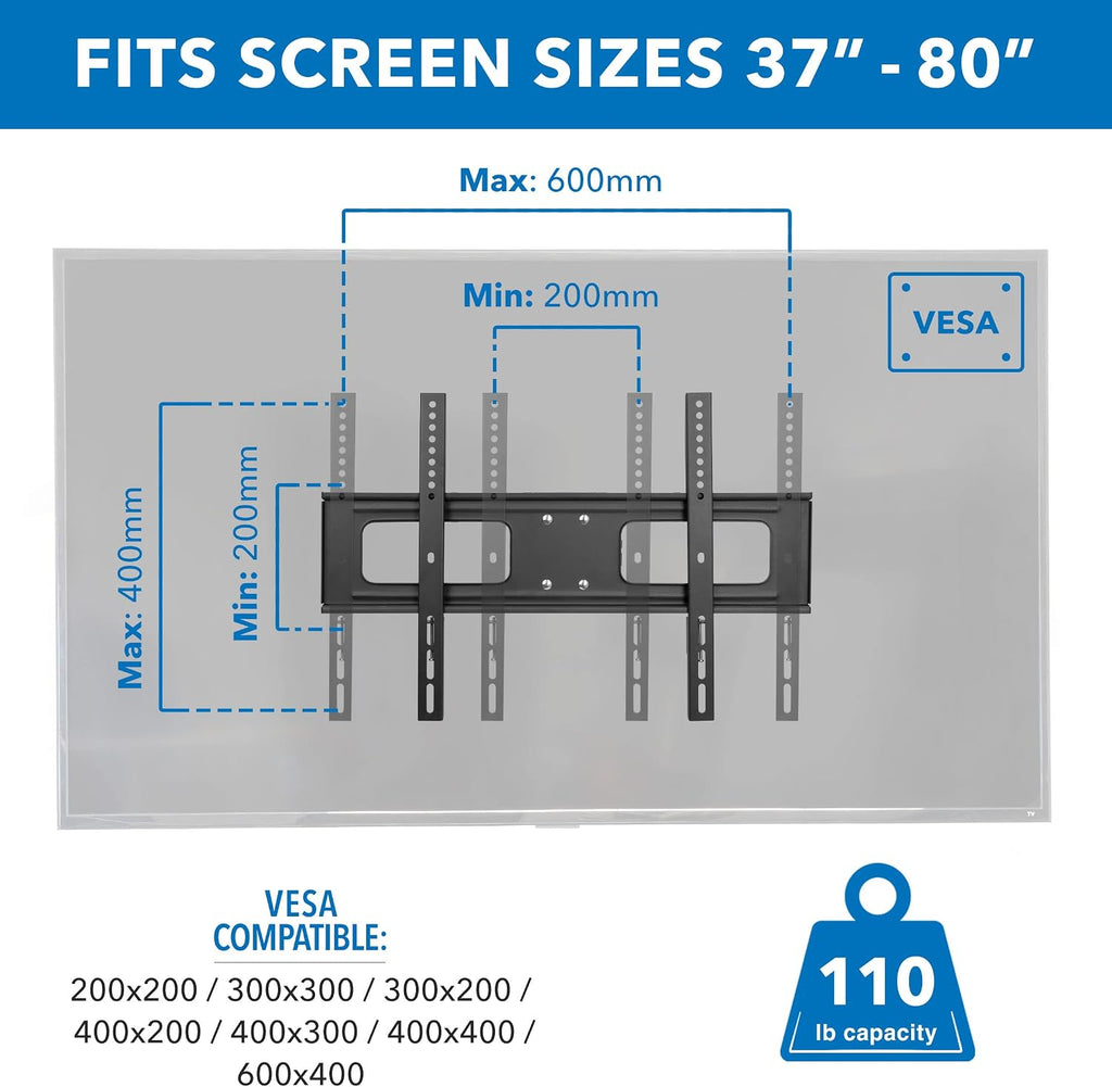 Mount-It! Outdoor TV Mount Weatherproof, Anti-Rust Anti-Corrosion Outside TV Bracket for Patio, Gazebo and Exterior, Fits 37-80', Heavy Duty Dual Full Motion Arms, VESA Up to 600x400mm, 110 Lbs Limit