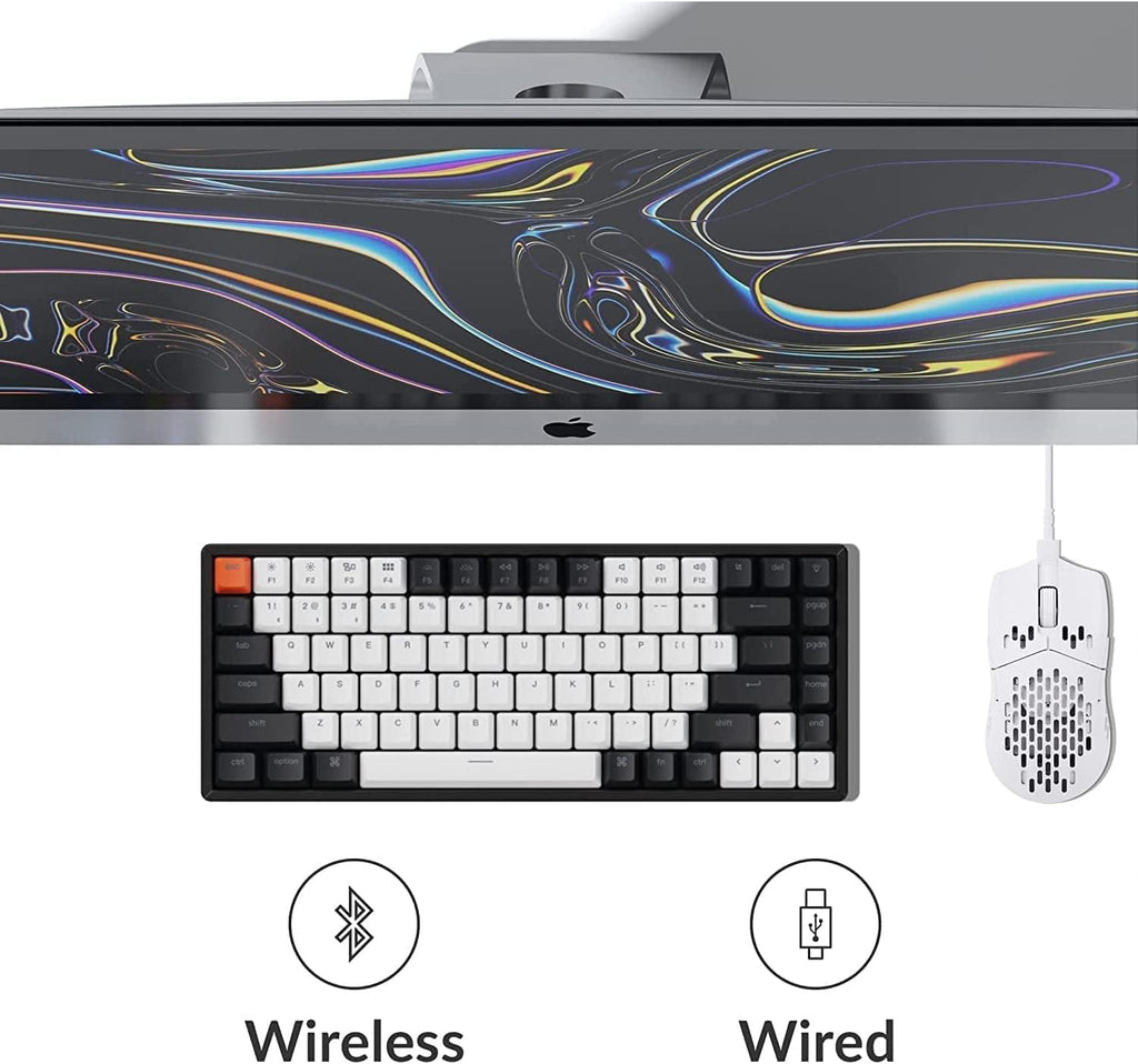 Keychron K2 75% Layout 84 Keys Hot-swappable Bluetooth Wireless/USB Wired Mechanical Keyboard with Super Red Switch/Double-Shot Keycaps/RGB Backlight/Aluminum Frame for Mac Windows Version 2