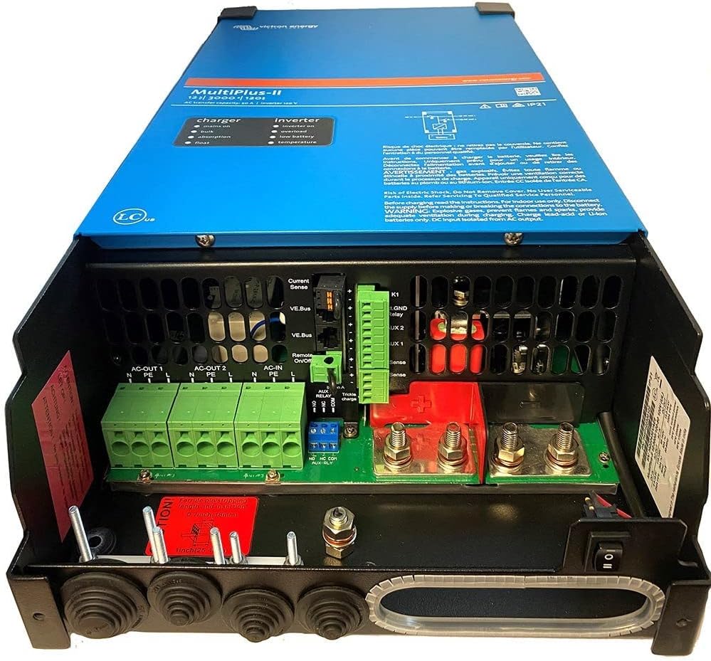 Victron Energy MultiPlus-II Pure Sine Wave Inverter Charger, UL-Certified, 12/3000/120-50 120V