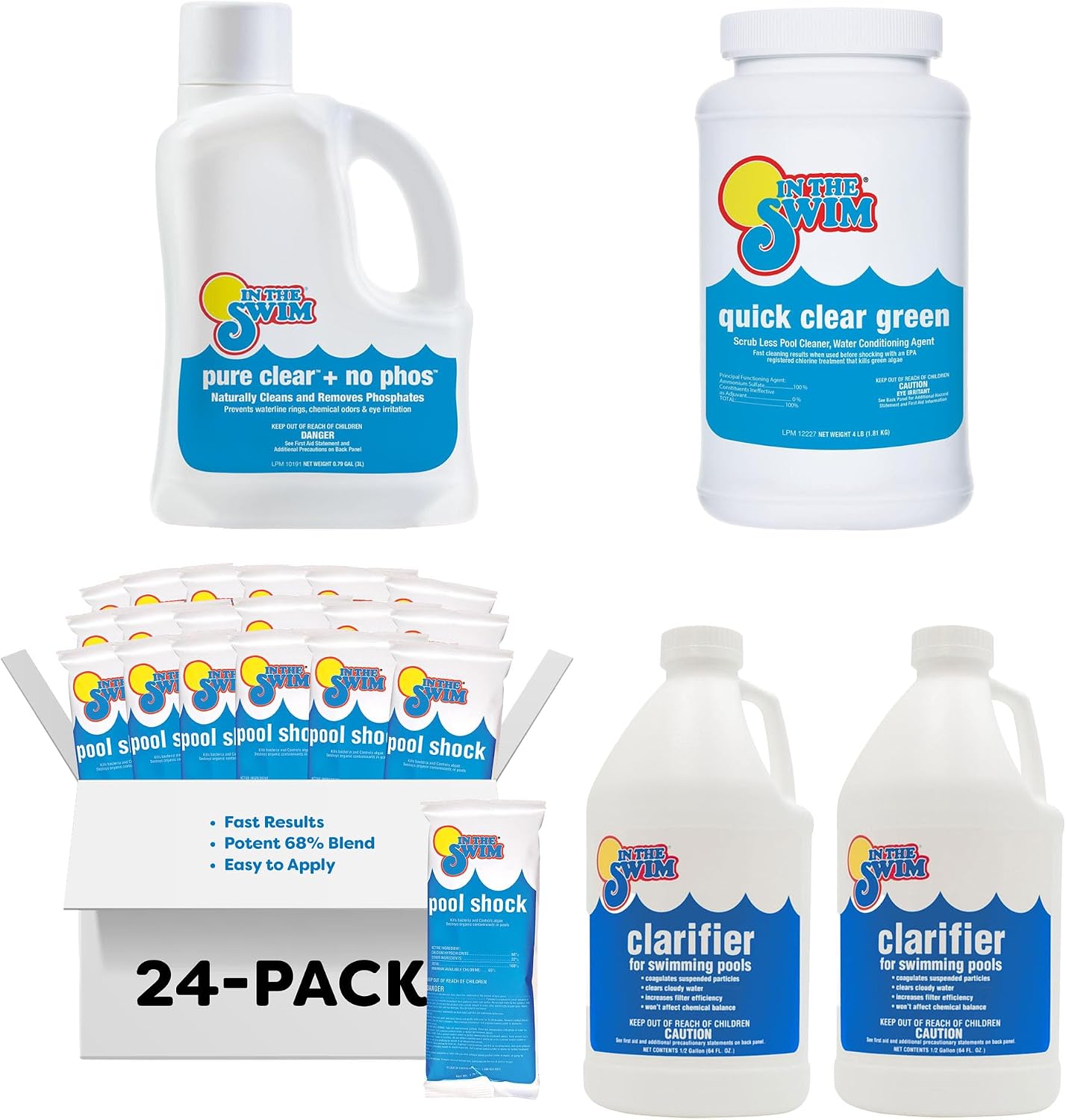 In The Swim Green Pool Rescue Kit - Removes Algae for Clear Water, Weekly Sparkle - Plus