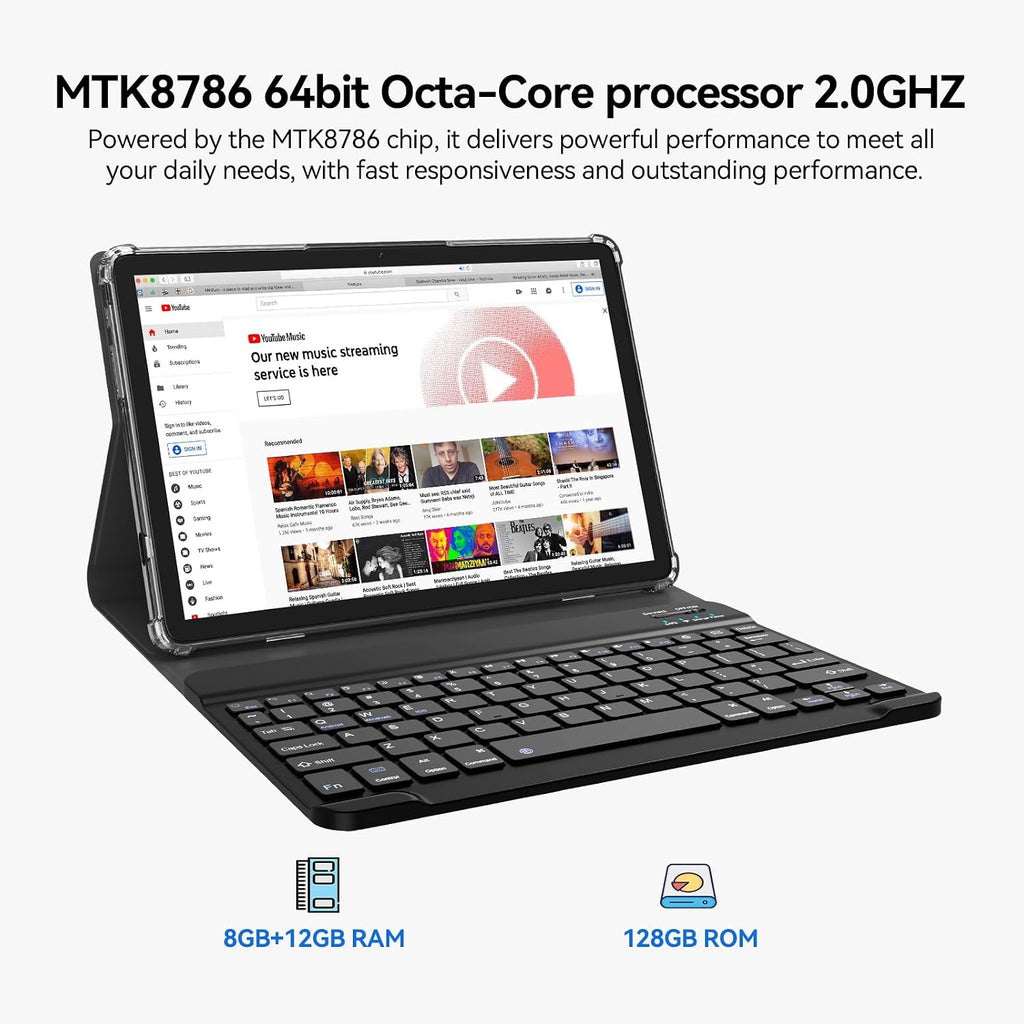 Tablet-11 inch Android 16 Tablet,4G Cellular+5G WiFi, Tablets with Keyboard,Pen,Mouse,Case, MTK8786 Octa-Core,20GB 128GB 1TB Expansion, 4G LTE Tableta, 13+8MP Camera, T-Mobile SIM Card Support