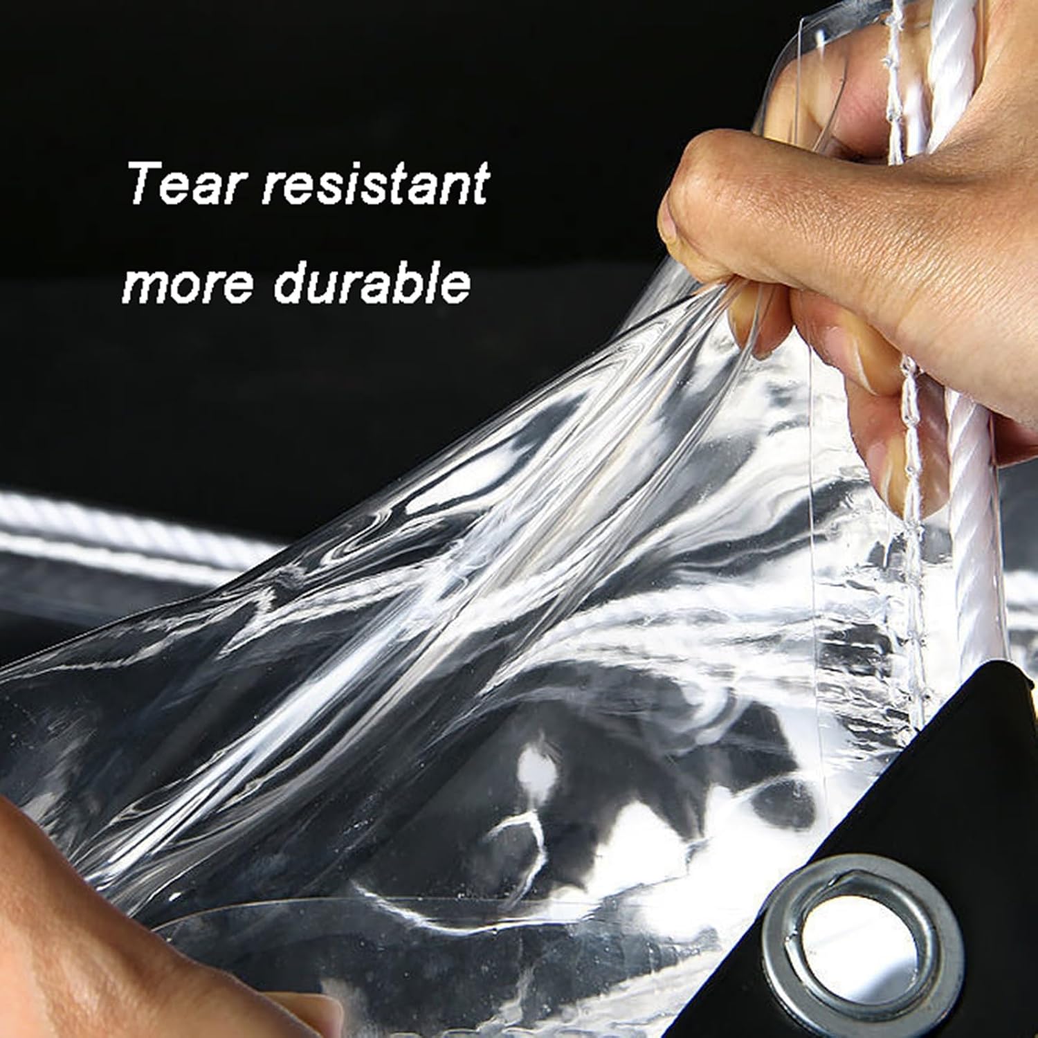 Zipper tarpaulin，Outdoor Vinyl Curtain, Clear Gazebo Side Panels Heavy Duty Waterproof Tarp with Zipped Door,0.5mm，for Pergola, Garden, PlantsResistant Outdoor Curtain ( Size : H2xW6m/H6.5xW19.6ft )