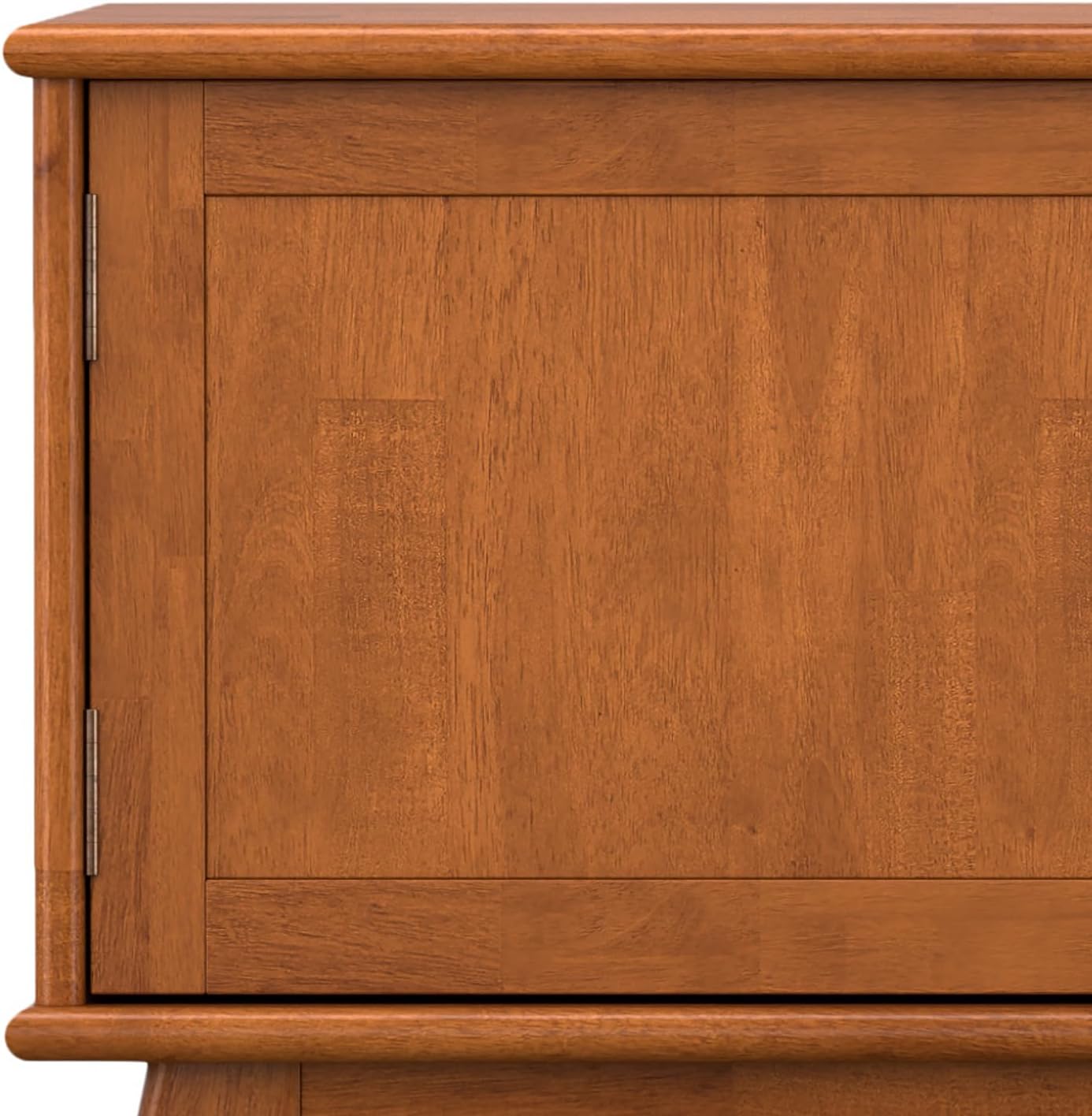 SIMPLIHOME Draper TV Stand - 72 inch Wide Solid Wood Media Console in Teak Brown, Mid Century Modern Entertainment Center for Living Room for TVs up to 80 Inches with Cabinets and Cable Management