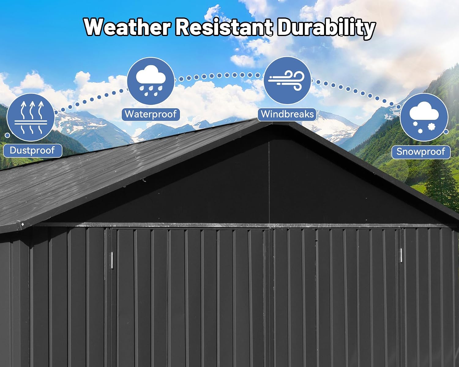 12x20FT Metal Carport, Heavy Duty Metal Garage with 2 Lockable Doors, Metal Steel Storage Shed, Metal Shed, Car Garage, Outdoor Large Garage for RV, Truck & Lawnmower -Dark Grey