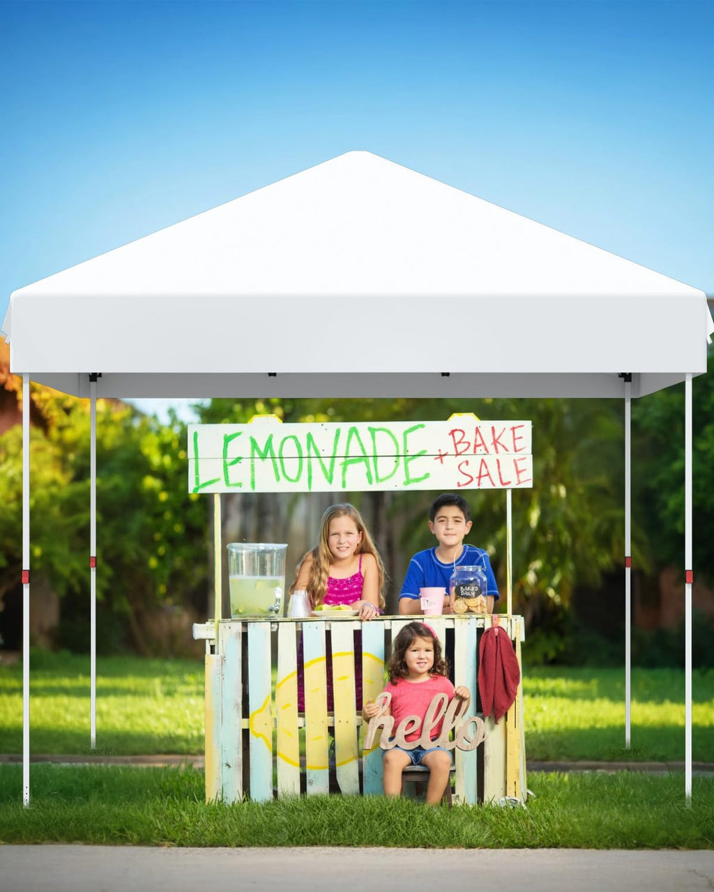10x10 Pop Up Canopy Tent，Gazebos One-Button Instant Setup, Heavy-Duty 210D Oxford Fabric & Rust-Proof Frame - 3 Adjustable Heights, Roller Bag, 4 Sandbags - UV Protection for Beach, Party