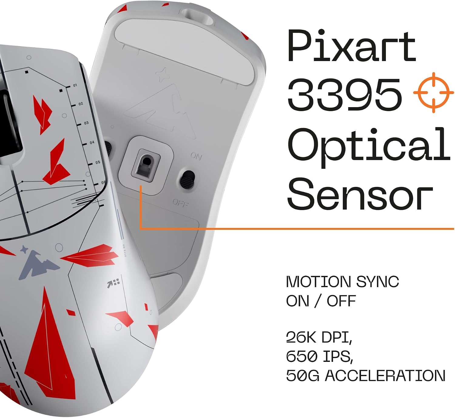 Higround Yuma Wireless Mouse - Radar, Lightweight Gaming Mice, PIXART 3395 Sensor, 26K DPI, 650 IPS, 50G Acceleration, Up to 70 Hours Battery Life, 4KHz Wireless Polling Rate with Motion Sync