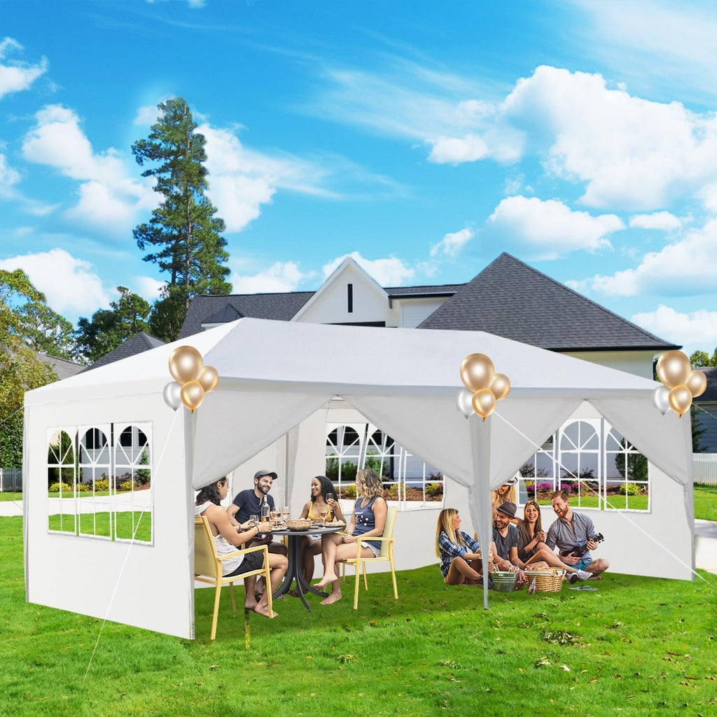 Outdoor Gazebo Canopy Wedding Party Tent Camping Shelter Commercial Instant Shelter Waterproof Tent with Removable Side Walls (10'x20' Six Sides)