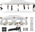 COBIZI 13x26 Pop Up Canopy with 6 Removable Sidewalls Heavy Duty Canopy Party Tents for Parties, Outdoor Wedding Large Event Tent Wind Waterproof UPF 50+ Easy Up in Garden Lawn with Roller Bag, White