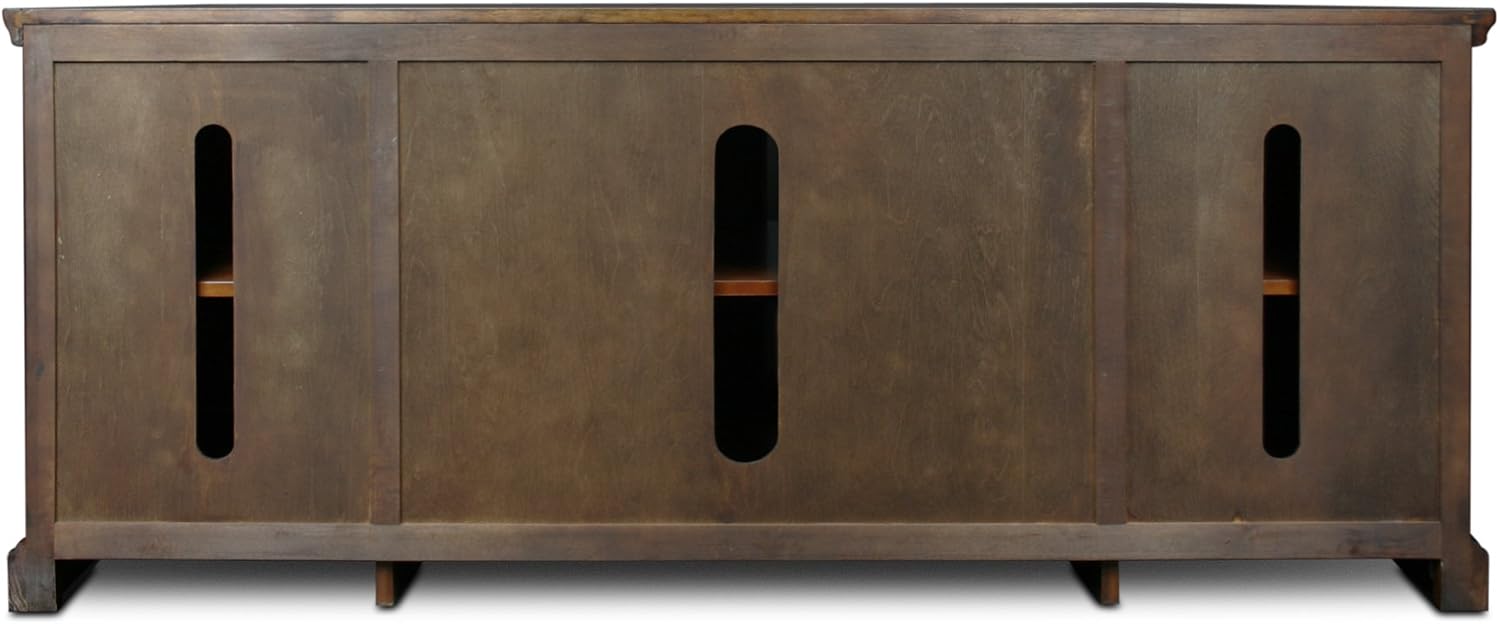 Leick Home 87360 TV Stand with Enclosed Storage For 65' TV's, Westwood Brown Cherry