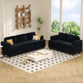 Apicizon Loveseat & 3 Seater Sofa Sets, 89' Couch Sofa Set for Living Room Furniture, 2 Piece Modern Sleeper Sofa with Deep Seat Cloud Couch for Apartment Lounge, Black Corduroy