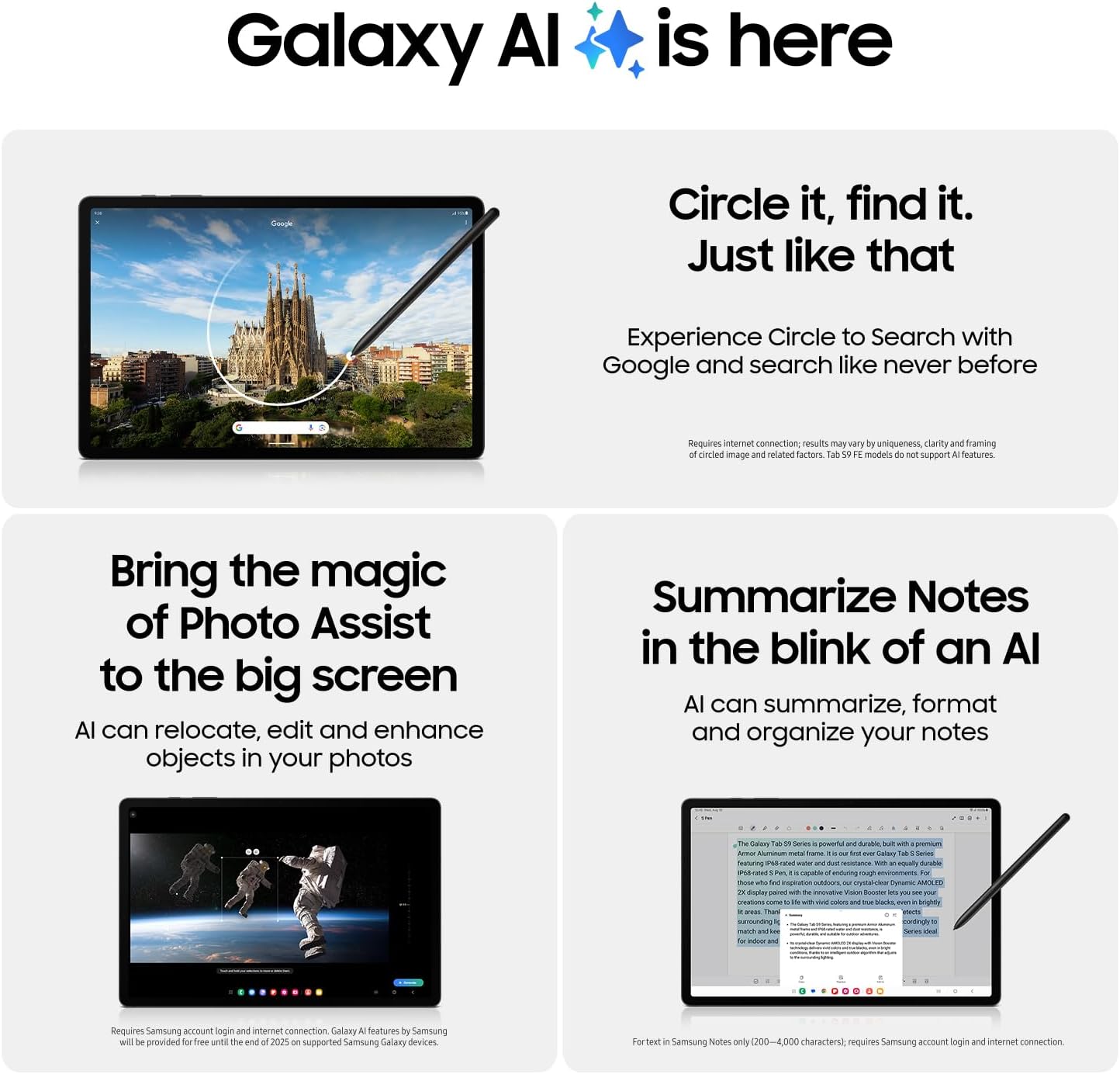 Samsung Galaxy Tab S9 11' 128GB WiFi 7 Android AI Tablet, Snapdragon 8 Gen 2 Processor, AMOLED Screen, Durable Design, S Pen Included, Long Battery Life, Auto Focus Camera, US Version, 2023, Graphite