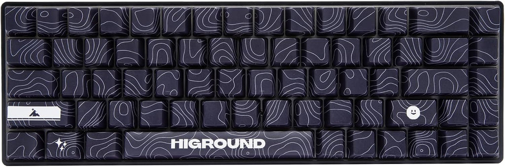 Higround Basecamp 65HE BLACKICE Keyboard, 65% Mechanical USB Wired PC Gaming Keyboard with Gateron KS-37 Magnetic Switches, Programable RGB, Hot-Swappable, Deep Thock Creamy Sounding, Pre-lubed