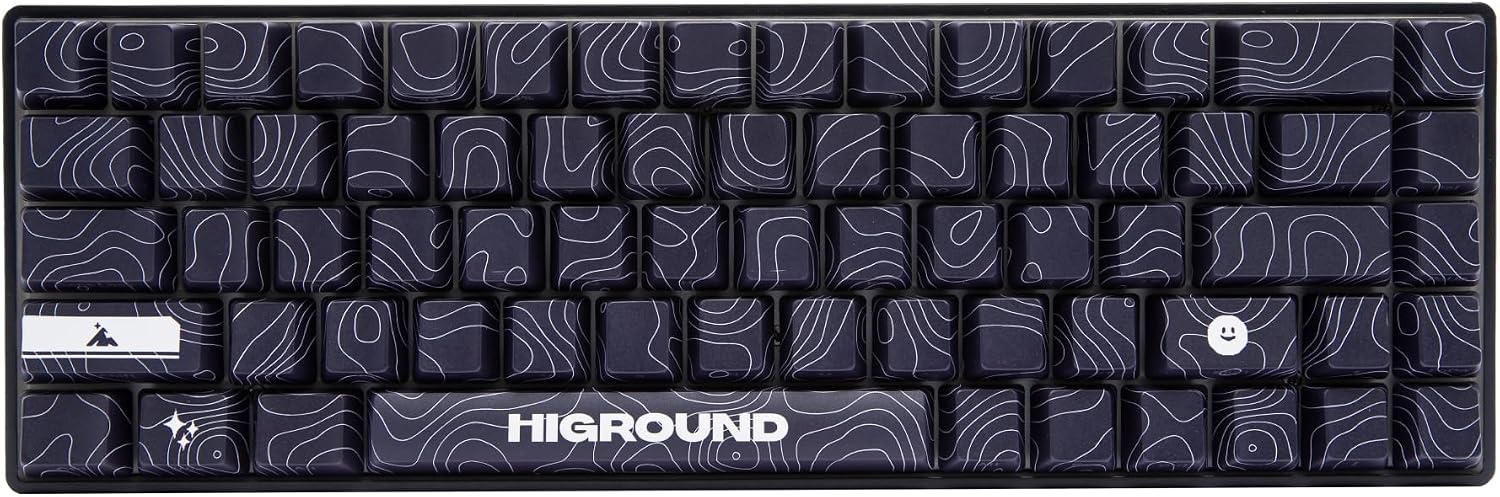 Higround Basecamp 65HE BLACKICE Keyboard, 65% Mechanical USB Wired PC Gaming Keyboard with Gateron KS-37 Magnetic Switches, Programable RGB, Hot-Swappable, Deep Thock Creamy Sounding, Pre-lubed
