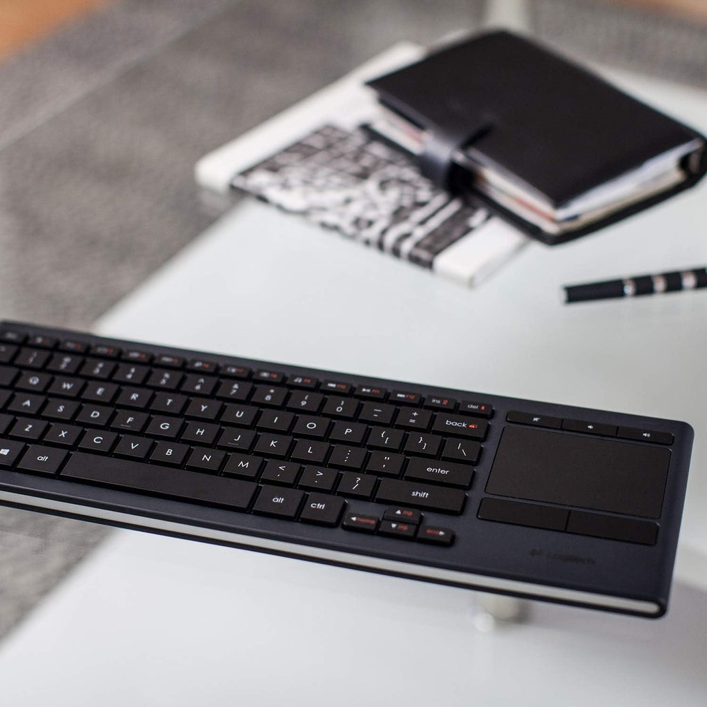 Logitech K830 Illuminated Living-Room Keyboard with Built-in Touchpad – Easy-Access Media Keys and Shortcut Keys for Windows or Android