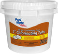 Pool Mate 20-Pounds All-In-1 Swimming Pool 3 Inch Chlorinating Tabs, Chlorine Tablets 3 Inch, Sanitizer, Clarifier, Stain Inhibitor, Algae Control, Descaler, Sunlight Protector All In One, Made In USA