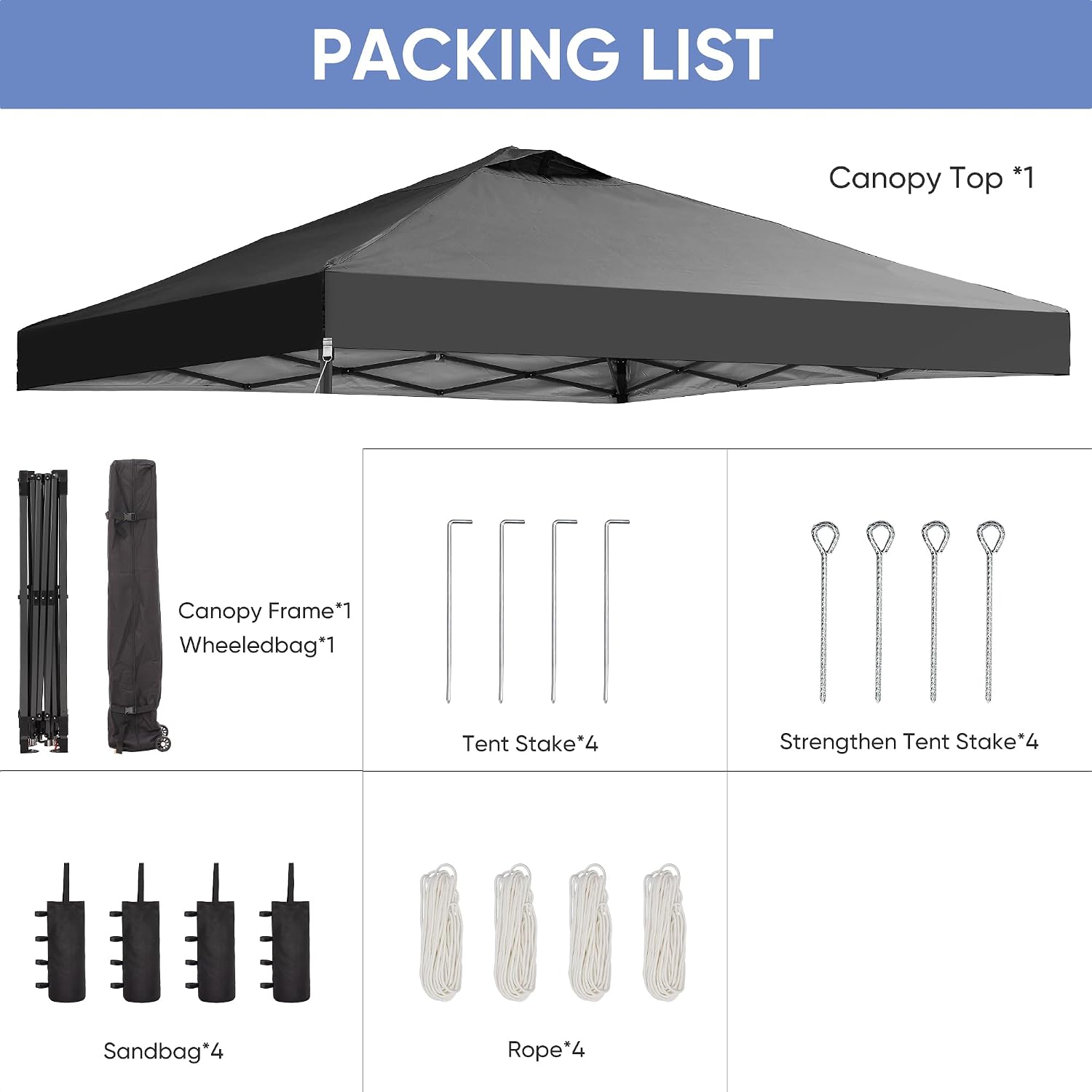 GDY 12x12 Pop Up Canopy Patio Carpas, One Push Set up with Central Lock Canopy with Wheeled Carry Bag, Included 4 Sandbaogs,8 Stakes and 4 Ropes, Black