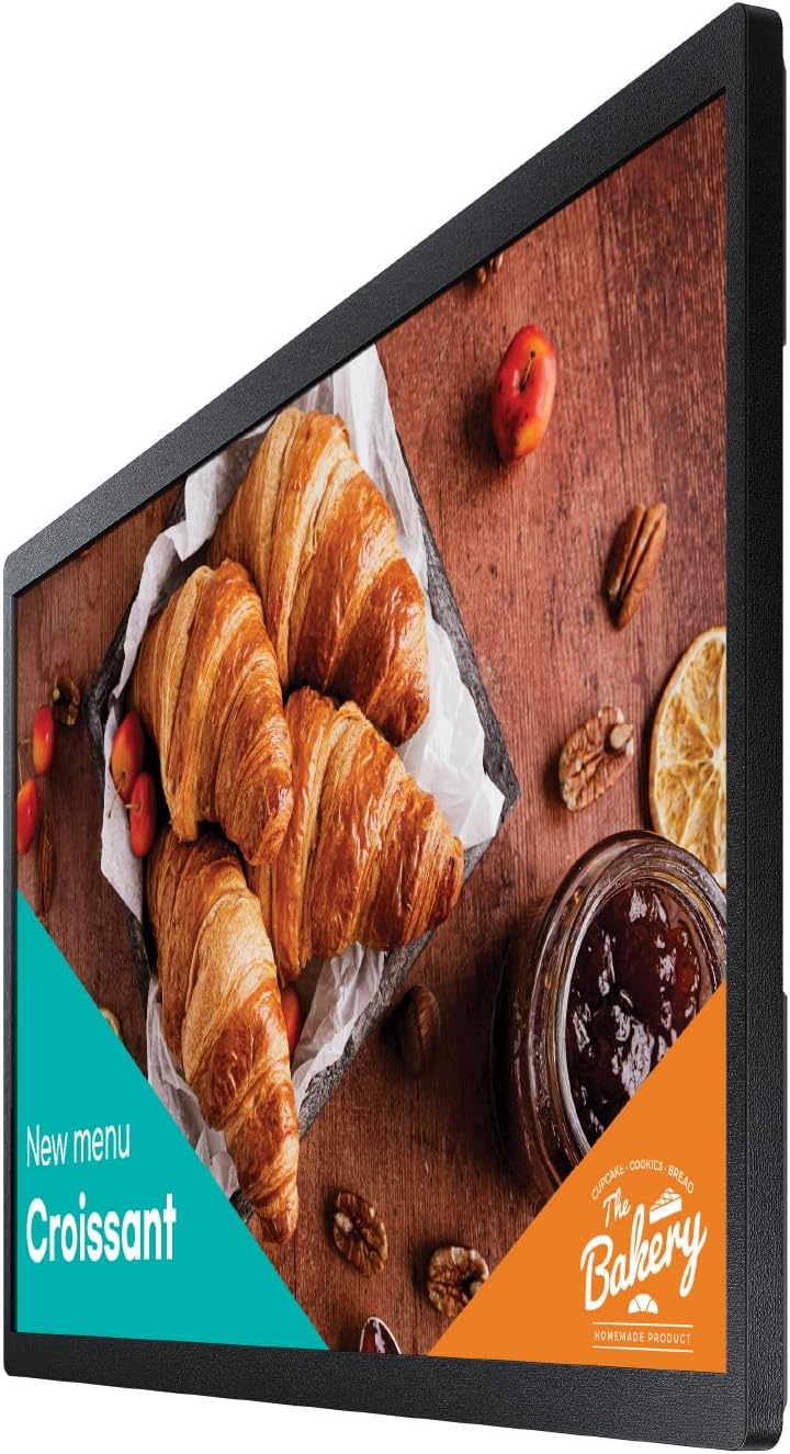 Samsung 24' Commercial UHD LED LCD Display Sign, Full HD Resolution, Compact Design, Home UI, LH24QBCEBGCXZA