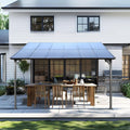 Wall Gazebo12' x 10', Hard Top Gazebos Pergola on Clearance, Outdoor Patio Lean to Gazebo Canopy Awnings for Deck, Porch, Backyard and More