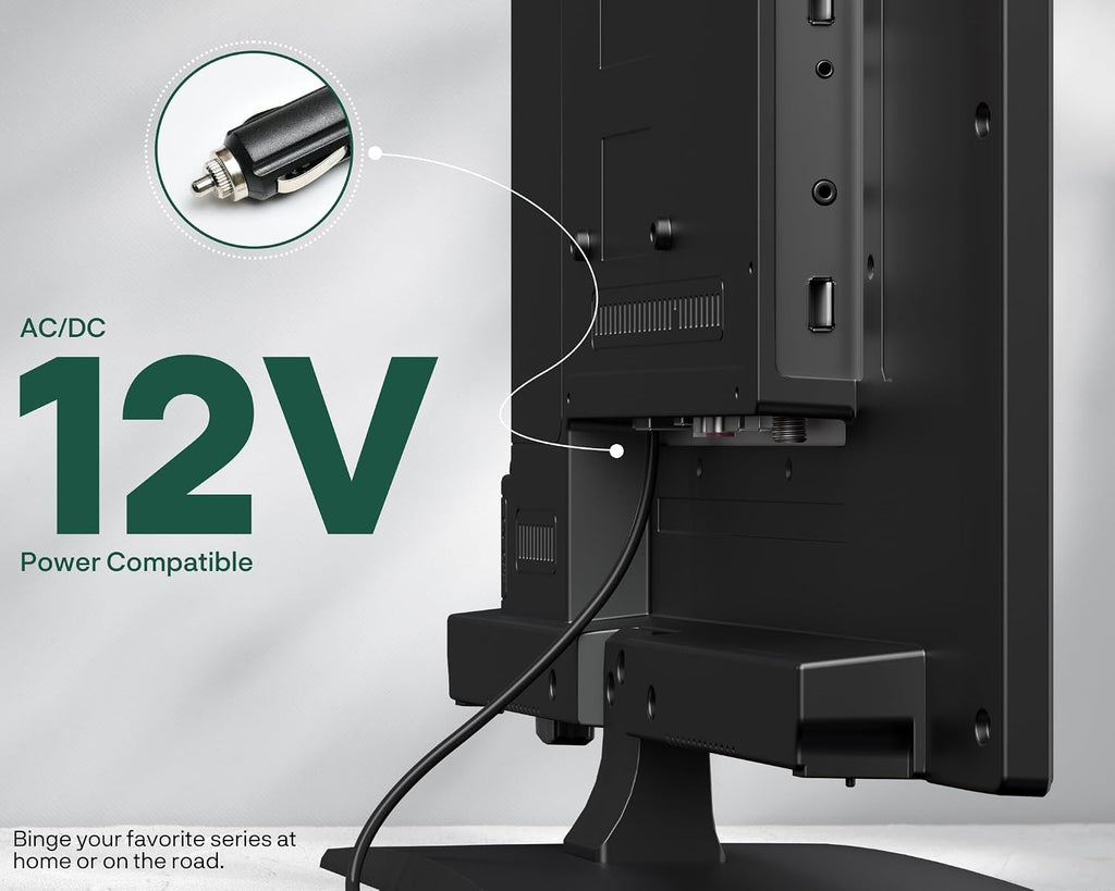 SYLVOX Smart RV TV, 24' 12 Volt TVs for RV Camper 1080P DC/AC Powered Television, Compatible with Google OS, Support Download APPs, Google Assistant, Bluetooth WiFi, 9-32V Wide Voltage Protection
