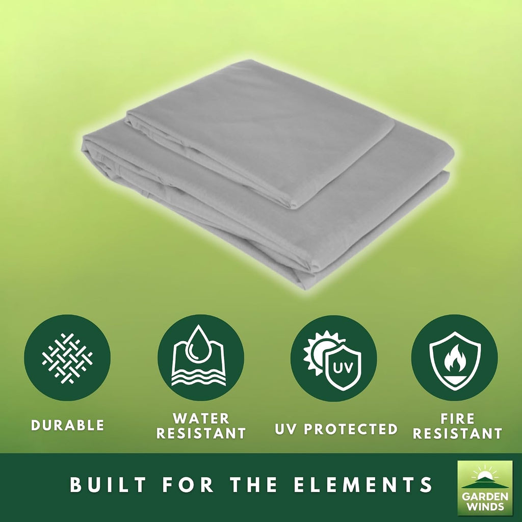 Garden Winds Reinforced RipLock 350 Replacement Canopy Top Cover Compatible with Bay Window 10' x 12' Gazebo Models L-GZ120PST-2, L-GZ120PST-2D - Slate Gray