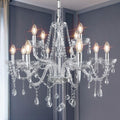 Gorgeous Vintage Crystal Chandelier 12-Lights K9 Large Crystal Candle Chandelier Pendant Ceiling Light Fixture for Living Room Dining Room Hallway Entry Chandeliers