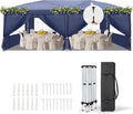 Outvita Canopy Tent Pop Up 10x20 ft, One Push Setup Instant Outdoor Sun Shelter with 6pcs Sidewalls and Carry Bag for Party Wedding Graduation Event Commercial Trade