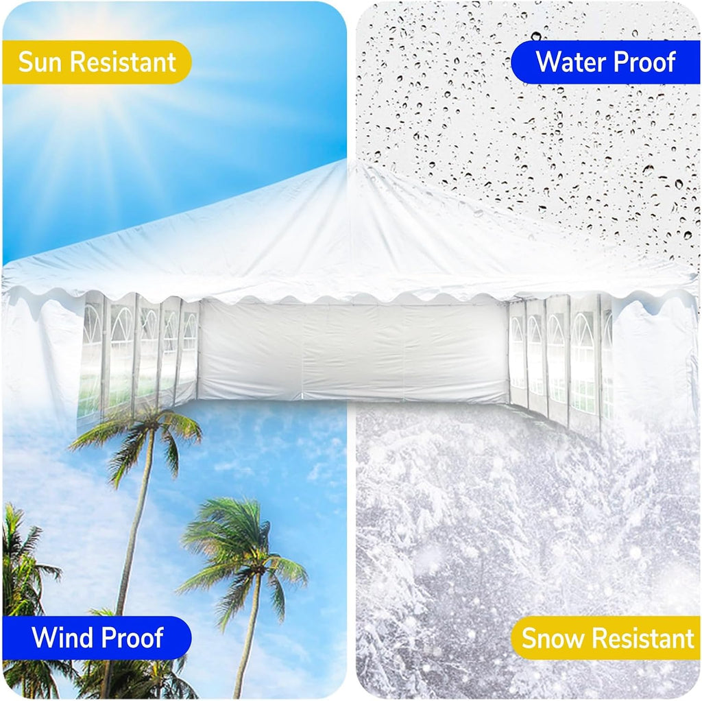 20x40 Heavy Duty Outdoor Commercial Event Tent, Ultimate Large Wedding Tent Carport Shelter Canopy with Removable Sidewall Windows, Elegant White Gazebo Perfect for Dream Weddings