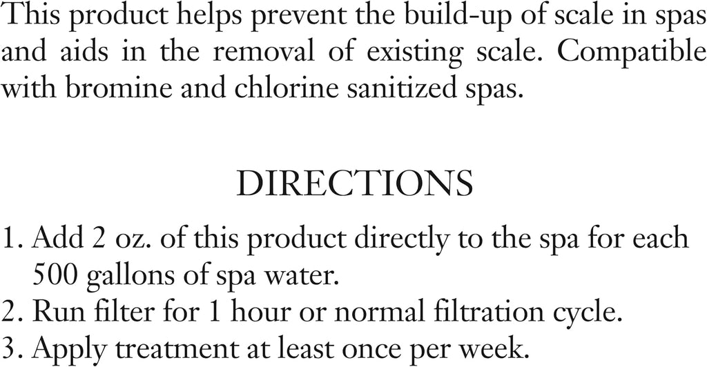 SpaChoice 1-Quart 6-Pack Premium Defense, Descaler for Hot Tub, Made in USA