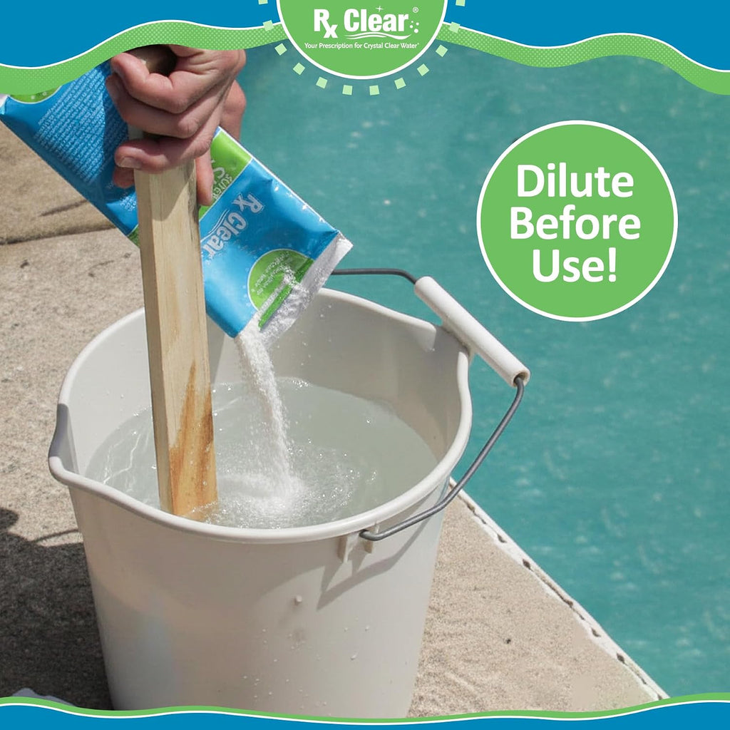 Rx Clear Super Shock for Swimming Pools | 68% Calcium Hypochlorite Shock | Chlorinator and Algaecide | Kill Pool Algae for a Crystal Clear Pool | One Pound Bags | 48 Pack