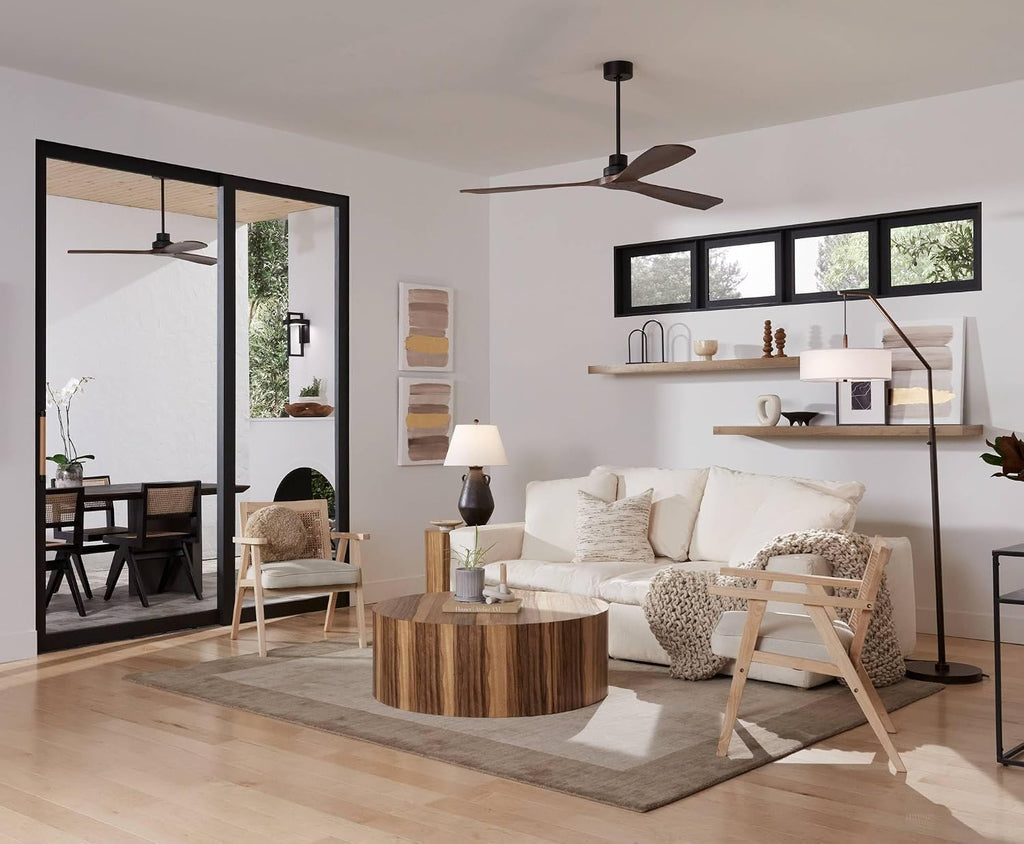 Casa Vieja 66' Delta-Wing XL DC Modern Industrial Indoor Ceiling Fan with Remote Control Matte Black Dark Walnut for Living Room Kitchen House Bedroom Kids Family Dining Home Office