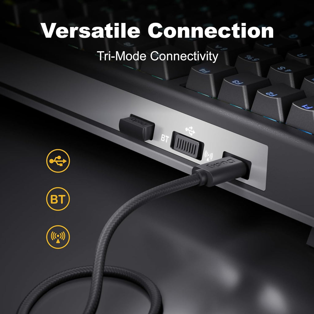 Ducky One X Mini Wireless 60% Inductive Keyboard: Tri-Mode, Rapid Trigger, Linear Inductive Switches, Gasket-Mount Quack Mechanics+ 7-Layer Dampening, High-Density PBT Doubleshot Keycaps, US, White