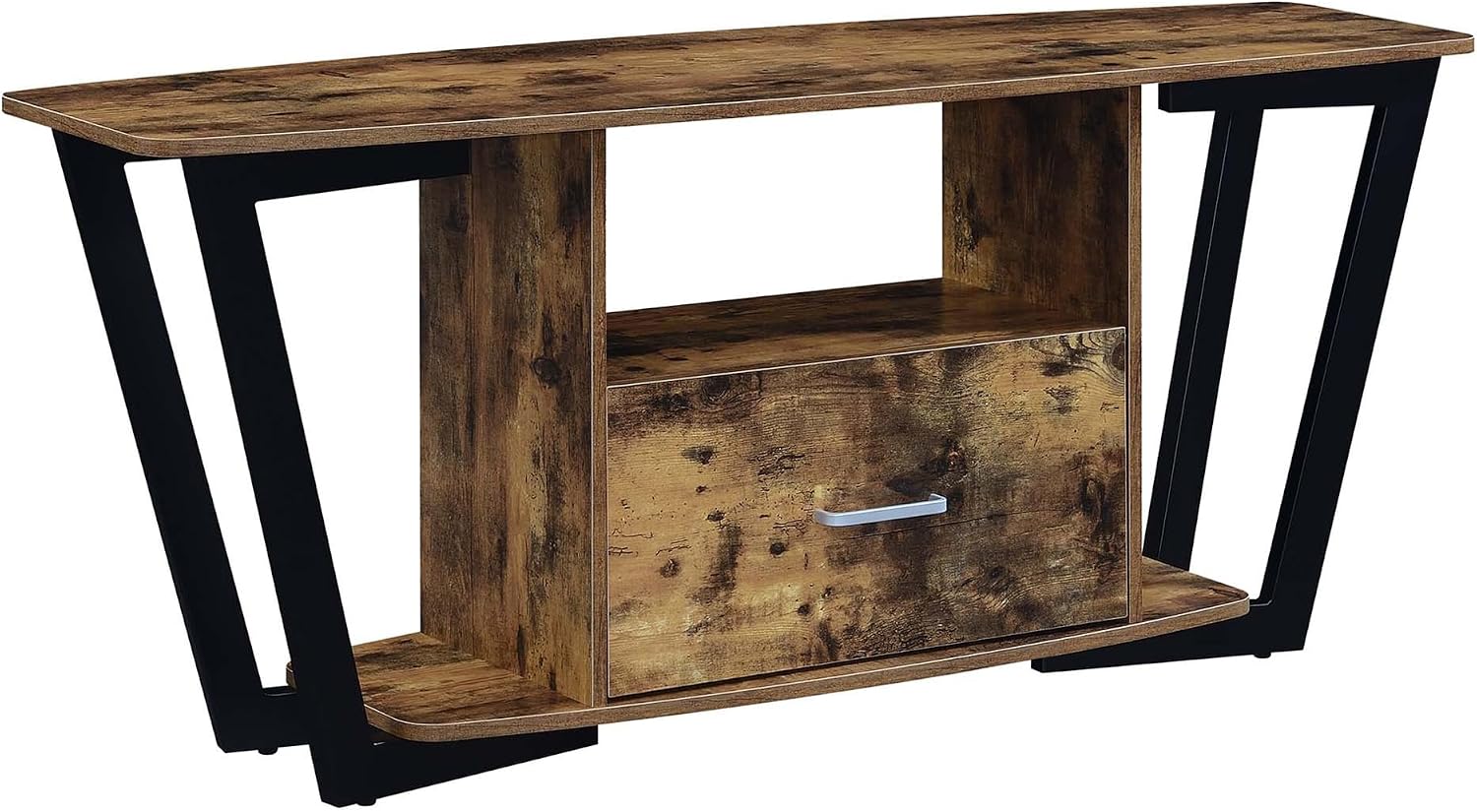 Convenience Concepts Graystone TV Stand 59.25' - Modern Entertainment Center for TVs up to 65', Industrial Media Console with Storage Drawer & Shelves for Living & Family Room, Barnwood/Black