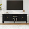 3More 67' Mid Century Modern TV Stand with Window Design,Wood Entertainment Center with Open Shelf,Up to 70' Media TV for Living Room or Bedroom,Black